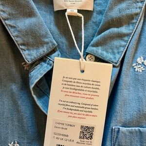 Sézane - Embroidered Denim “Tomboy” Shirt